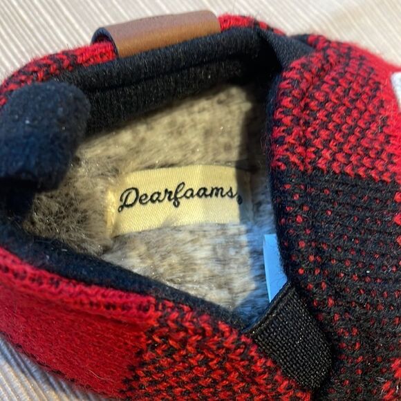 Baby Slippers 12 mo Baby Bear Dearfoams Buffalo Check - Picture 3 of 4